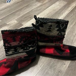 Cloth Aztec style boots